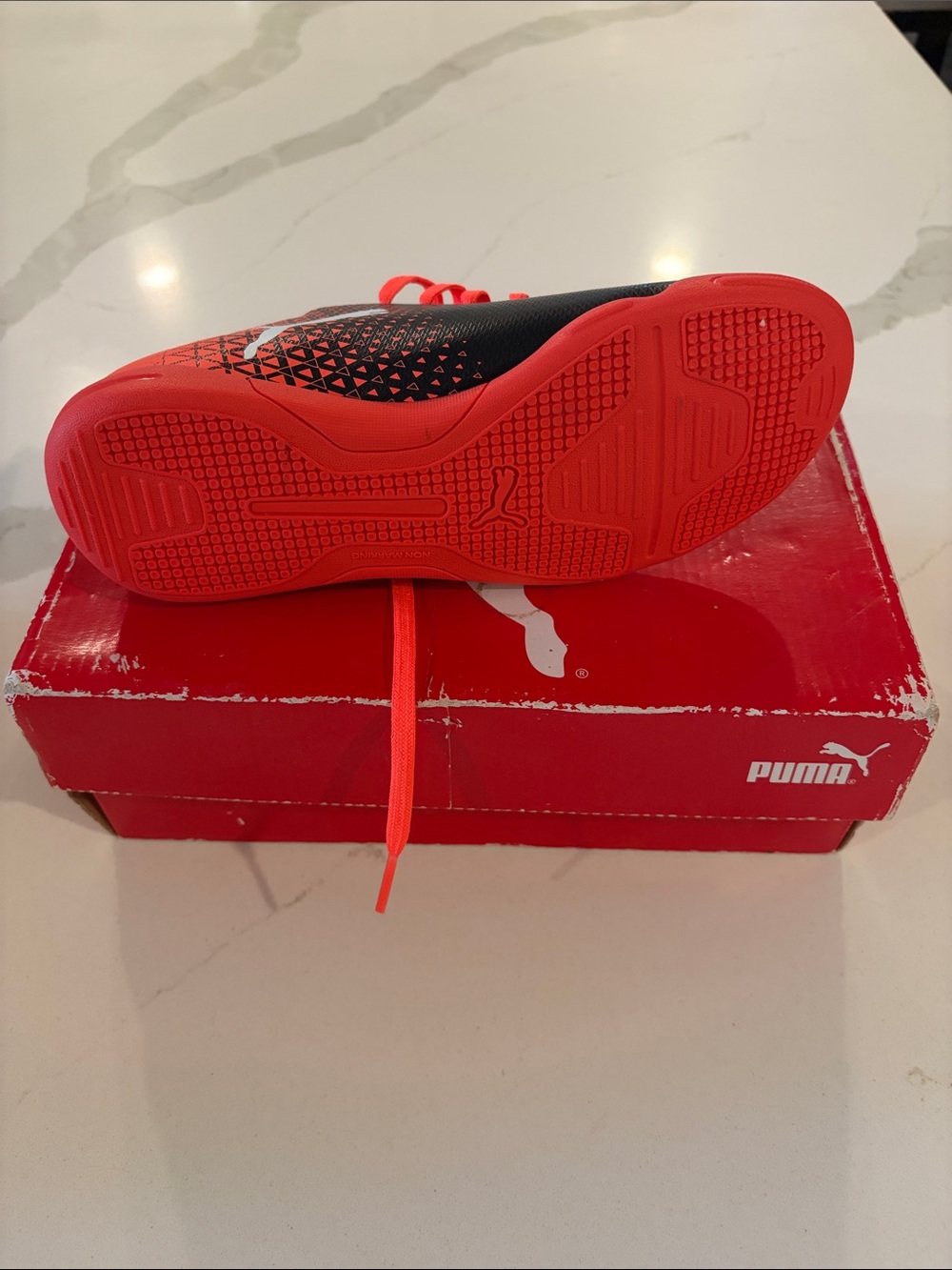 Puma Kids Black, White and Coral Sneakers